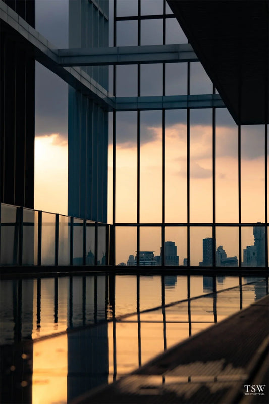 Bangkok Rooftop Sunset - The Story Wall -