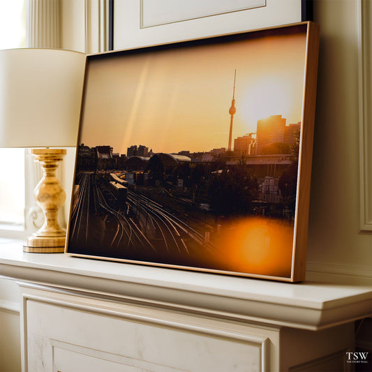 Berlin Rail Sunset & TV Tower - The Story Wall -