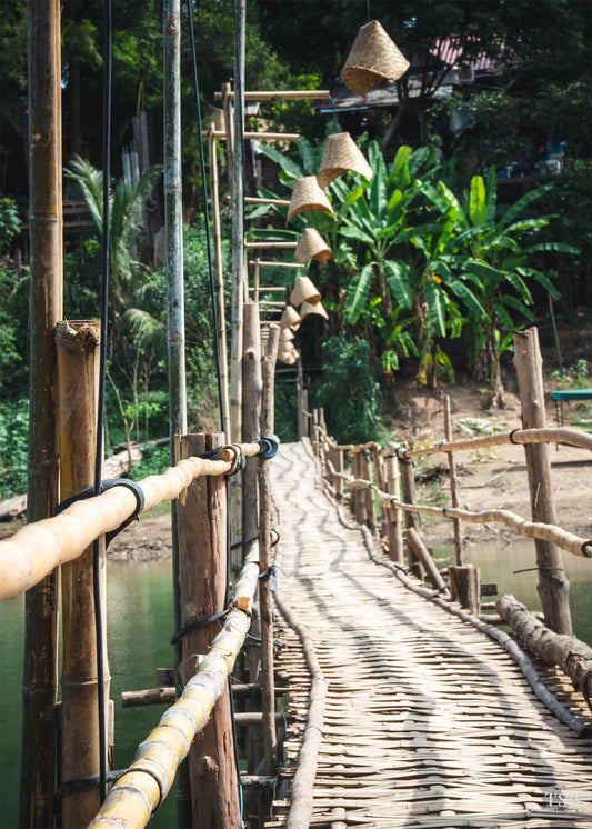 Bamboo Bridge, Luang Prabang - The Story Wall - 