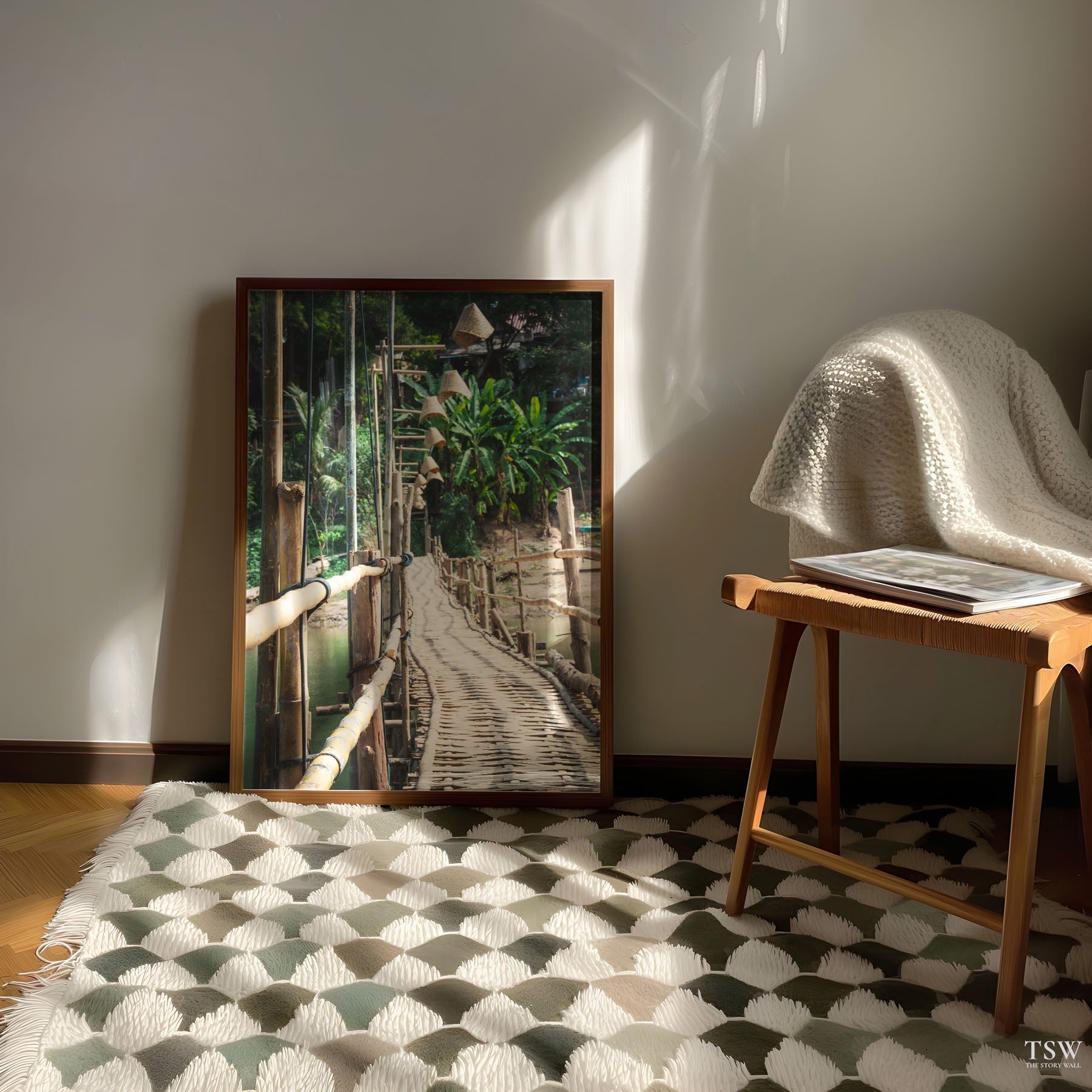 Bamboo Bridge, Luang Prabang - The Story Wall - 