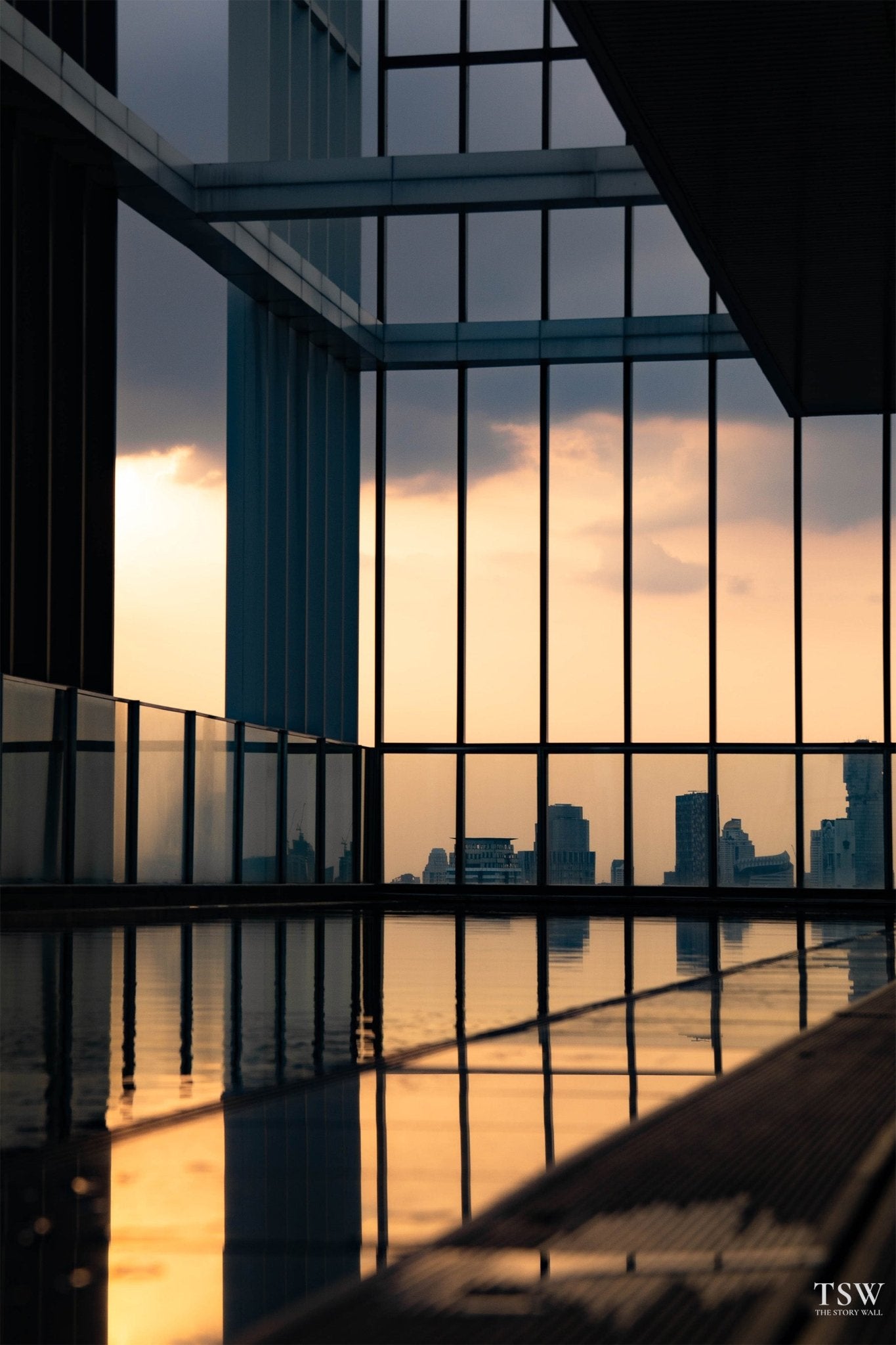 Bangkok Rooftop Sunset - The Story Wall - 