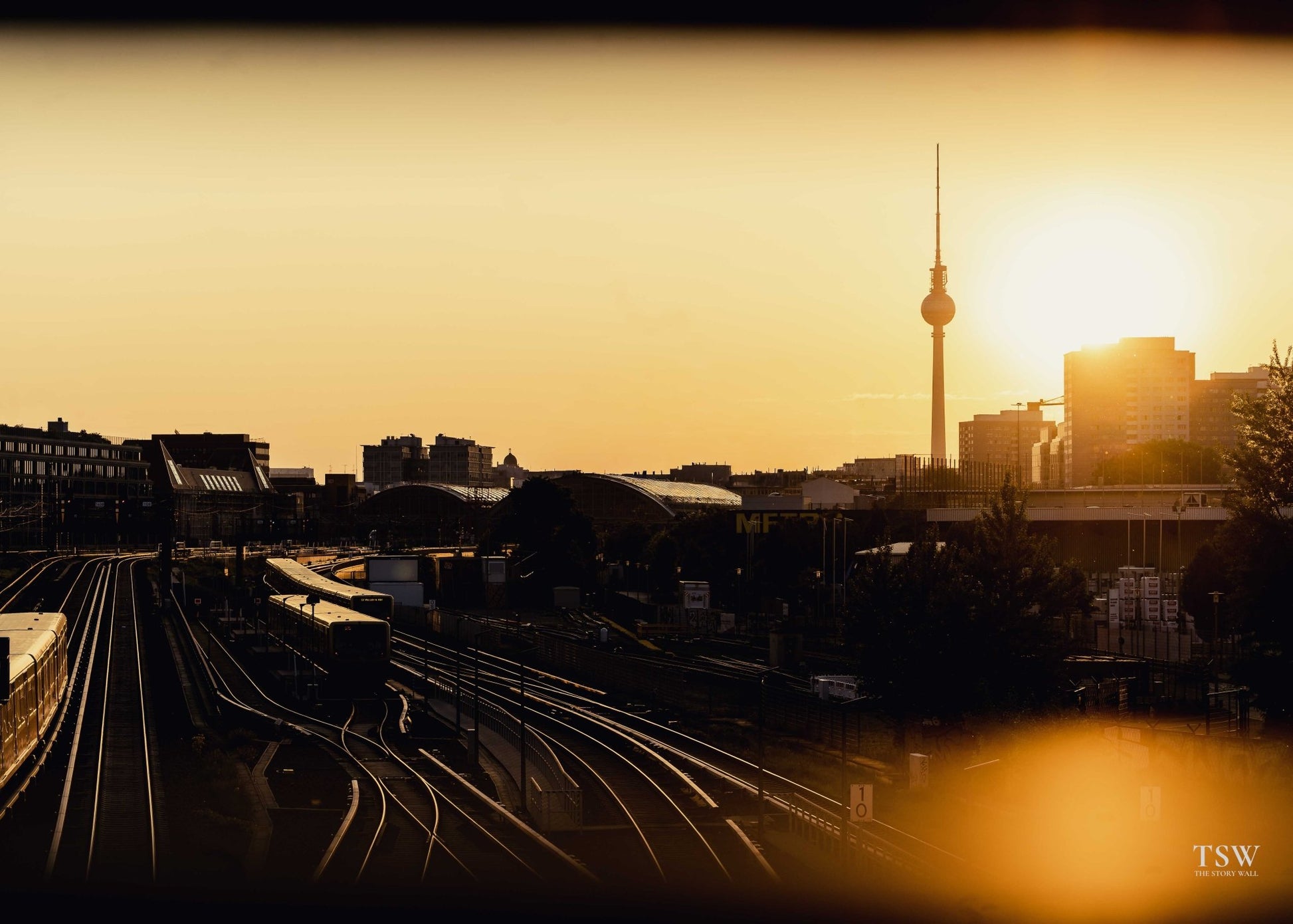 Berlin Rail Sunset & TV Tower - The Story Wall - 