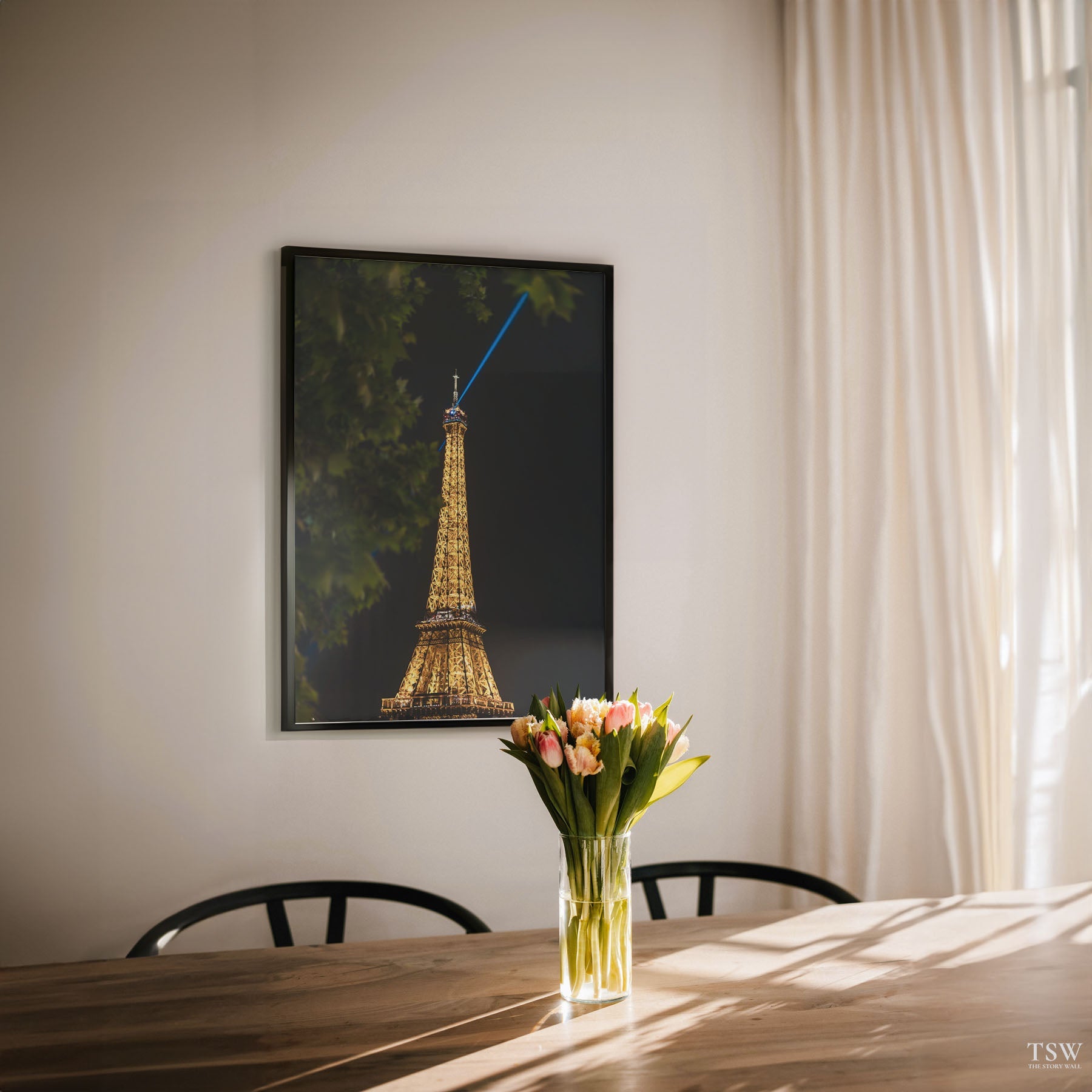 Eiffel Tower Blue Beam, Paris - The Story Wall - 