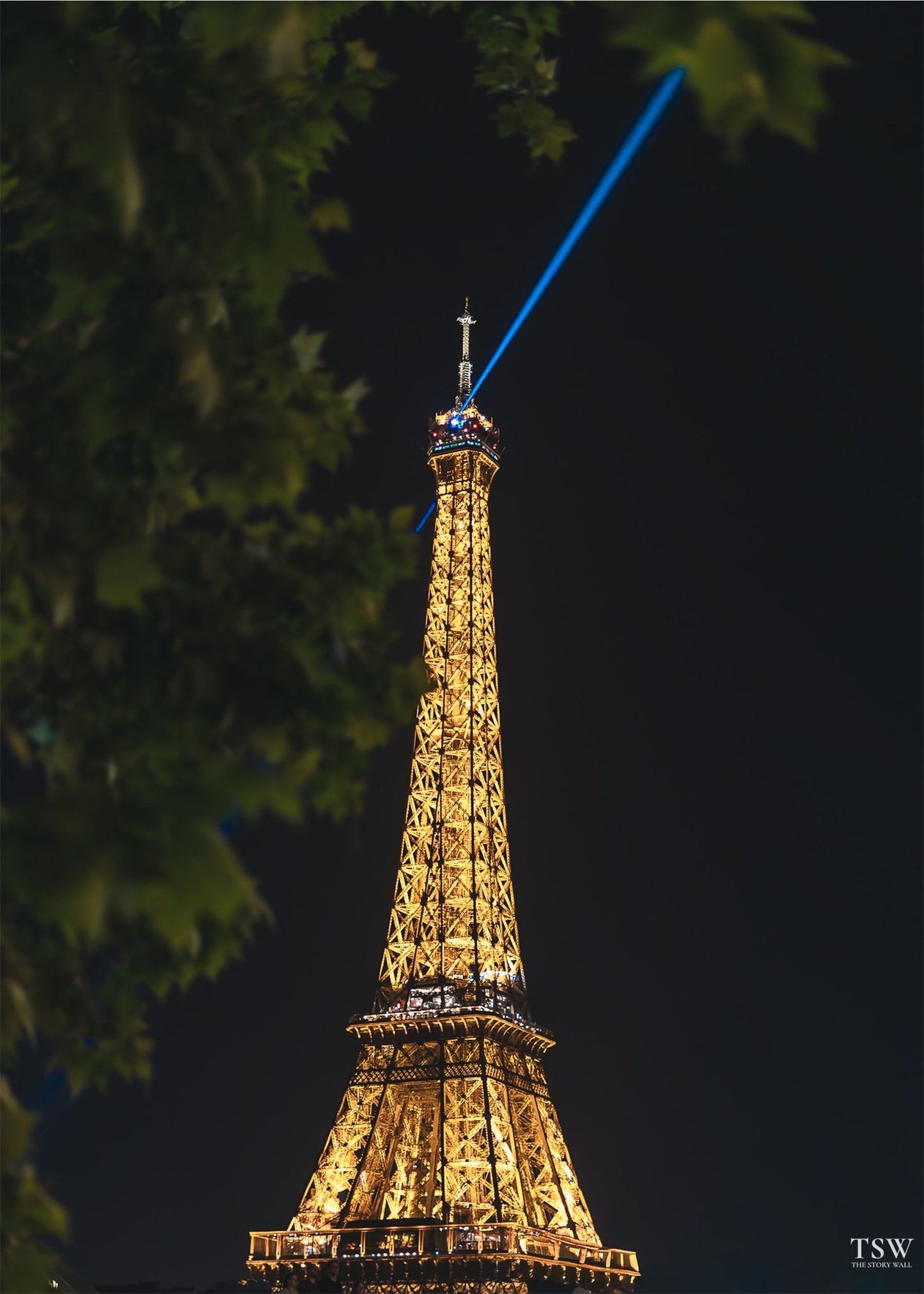 Eiffel Tower Blue Beam, Paris - The Story Wall - 