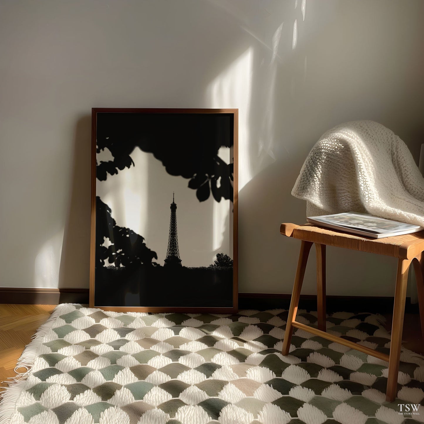 Eiffel Tower in Black & White, Paris - The Story Wall - 