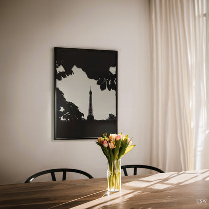 Eiffel Tower in Black & White, Paris - The Story Wall - 