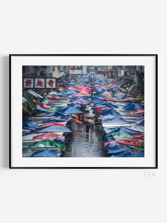 Ladies Market Rain, Hong Kong - The Story Wall - 