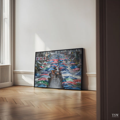 Ladies Market Rain, Hong Kong - The Story Wall - 