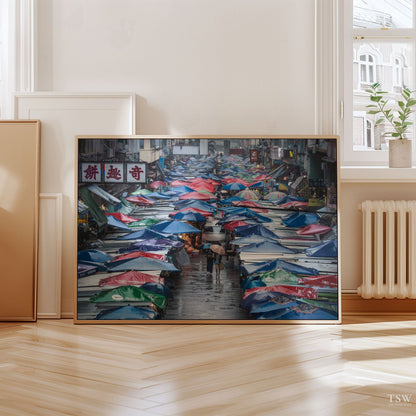 Ladies Market Rain, Hong Kong - The Story Wall - 