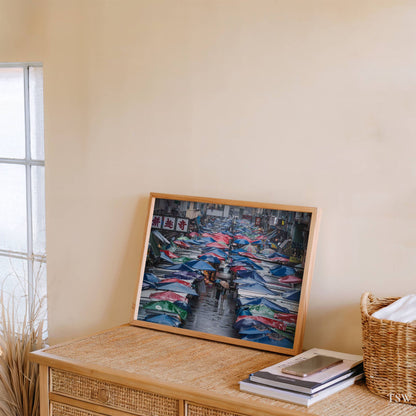 Ladies Market Rain, Hong Kong - The Story Wall - 