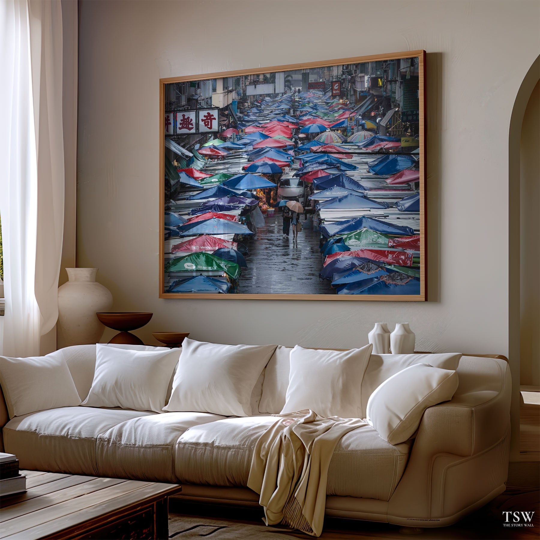 Ladies Market Rain, Hong Kong - The Story Wall - 