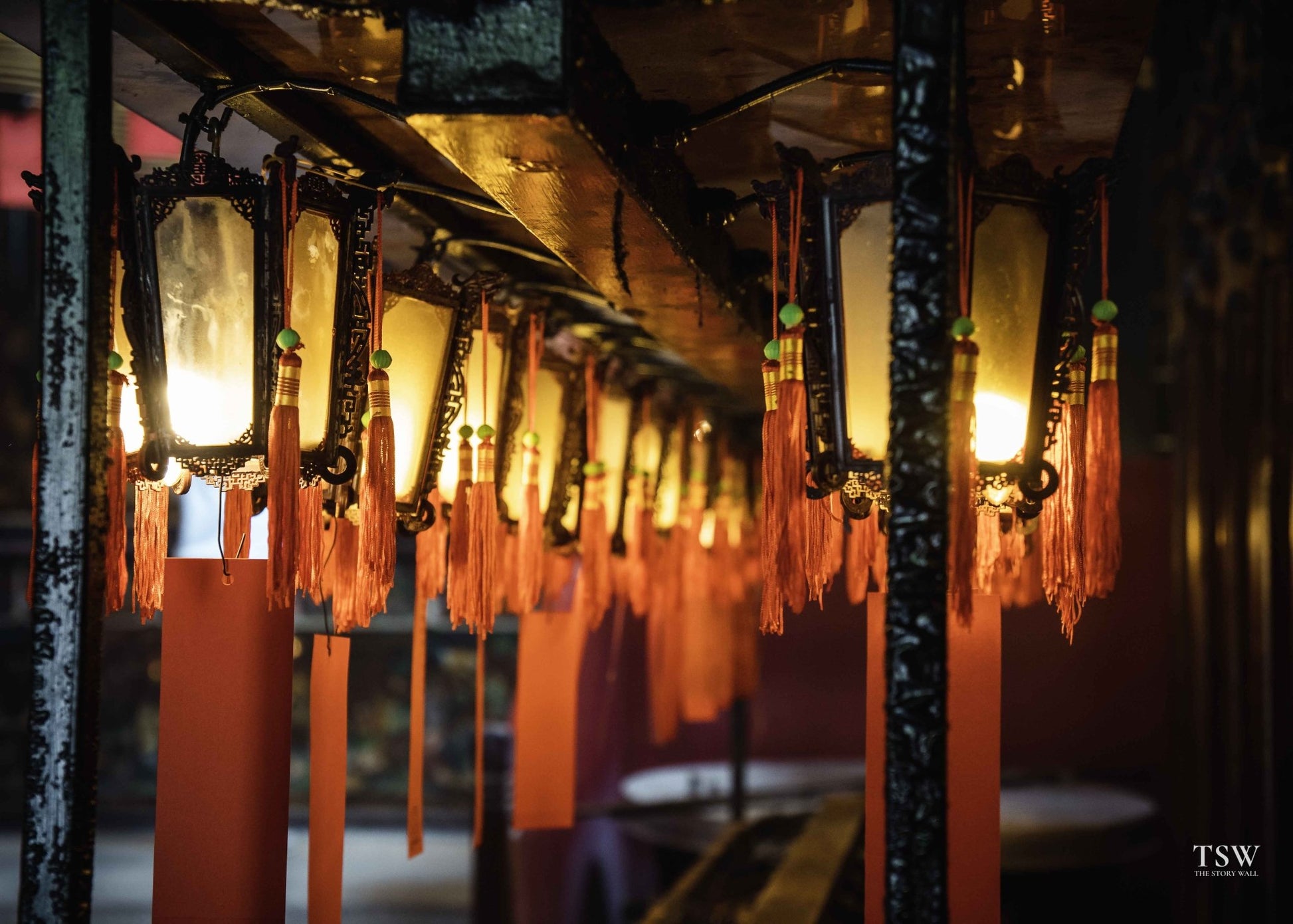 Man Mo Temple Lights, Hong Kong - The Story Wall - 