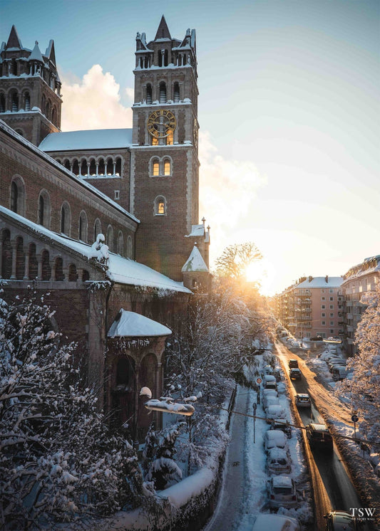 Winter Sunset, Munich - The Story Wall - 